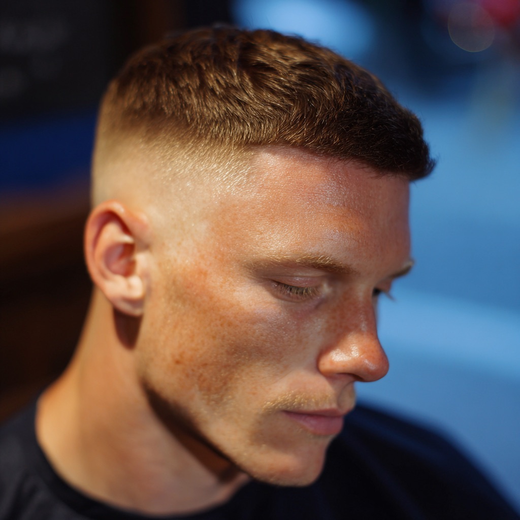 High skin fade with textured crop