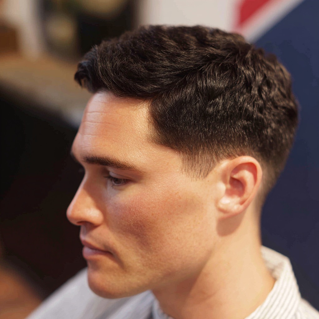 Taper fade with wavy top